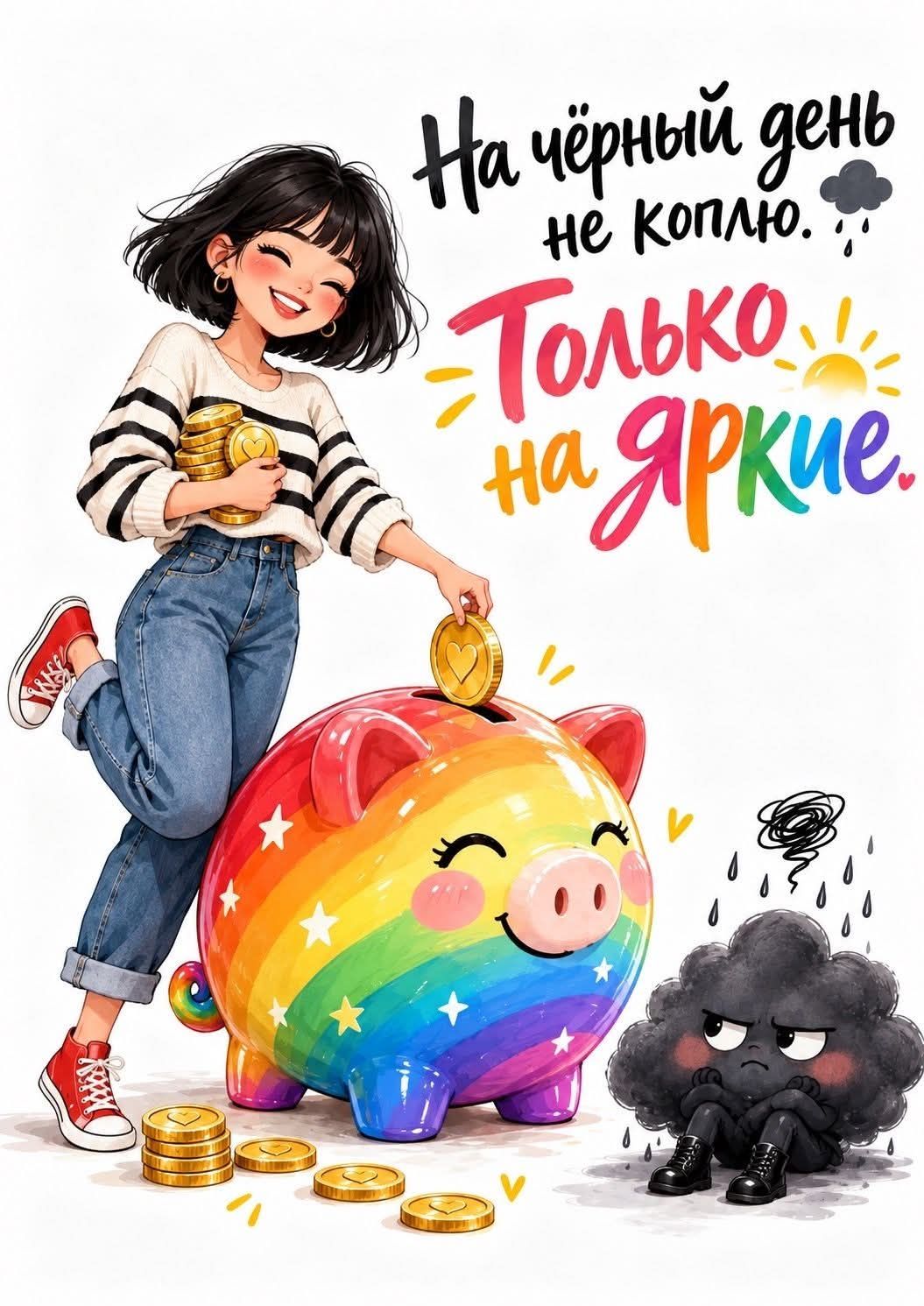 На чёрный день не коплю. Только на яркие.