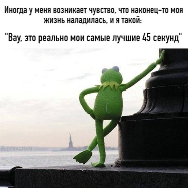 Иногда у меня возникает чувство, что наконец-то моя жизнь наладилась, и я такой: 