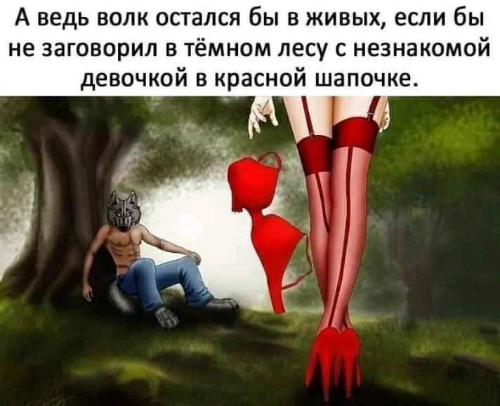 А ведь волк остался бы в живых, если бы не заговорил в тёмном лесу с незнакомой девочкой в красной шапочке.