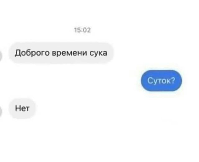 15:02 Доброго времени сука Суток? Нет
