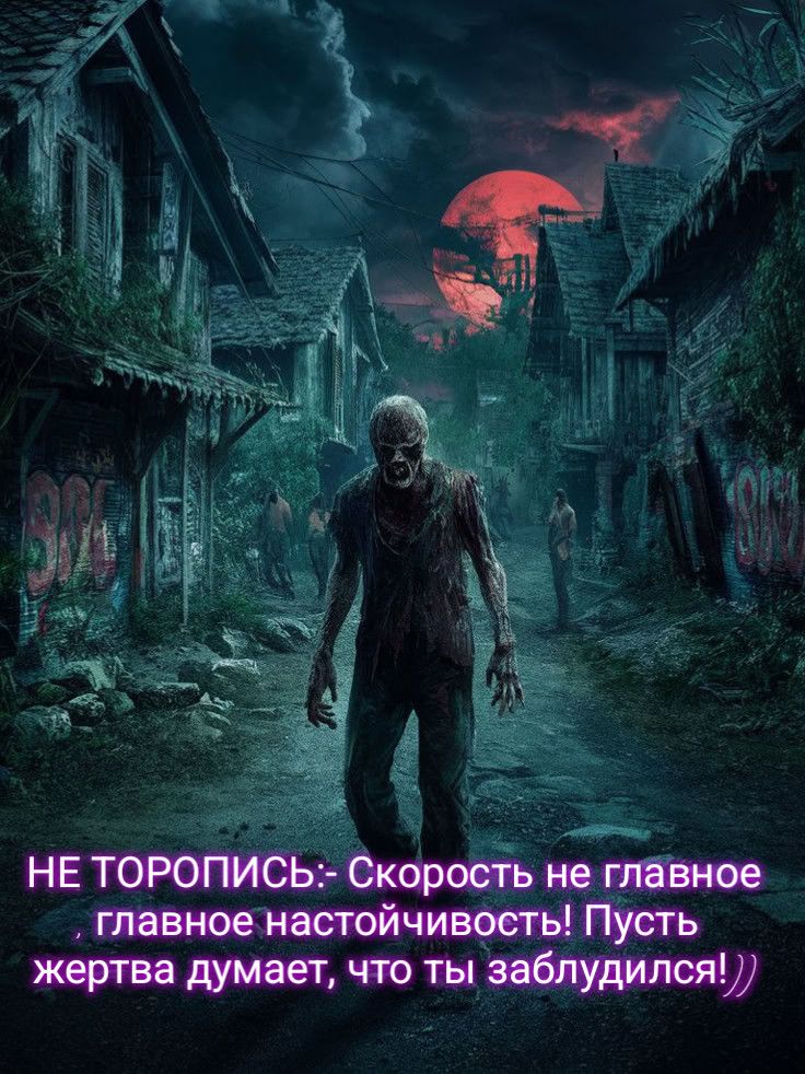 НЕ ТОРОПИСЬ:- Скорость не главное, главное настойчивость! Пусть жертва думает, что ты заблудился!))