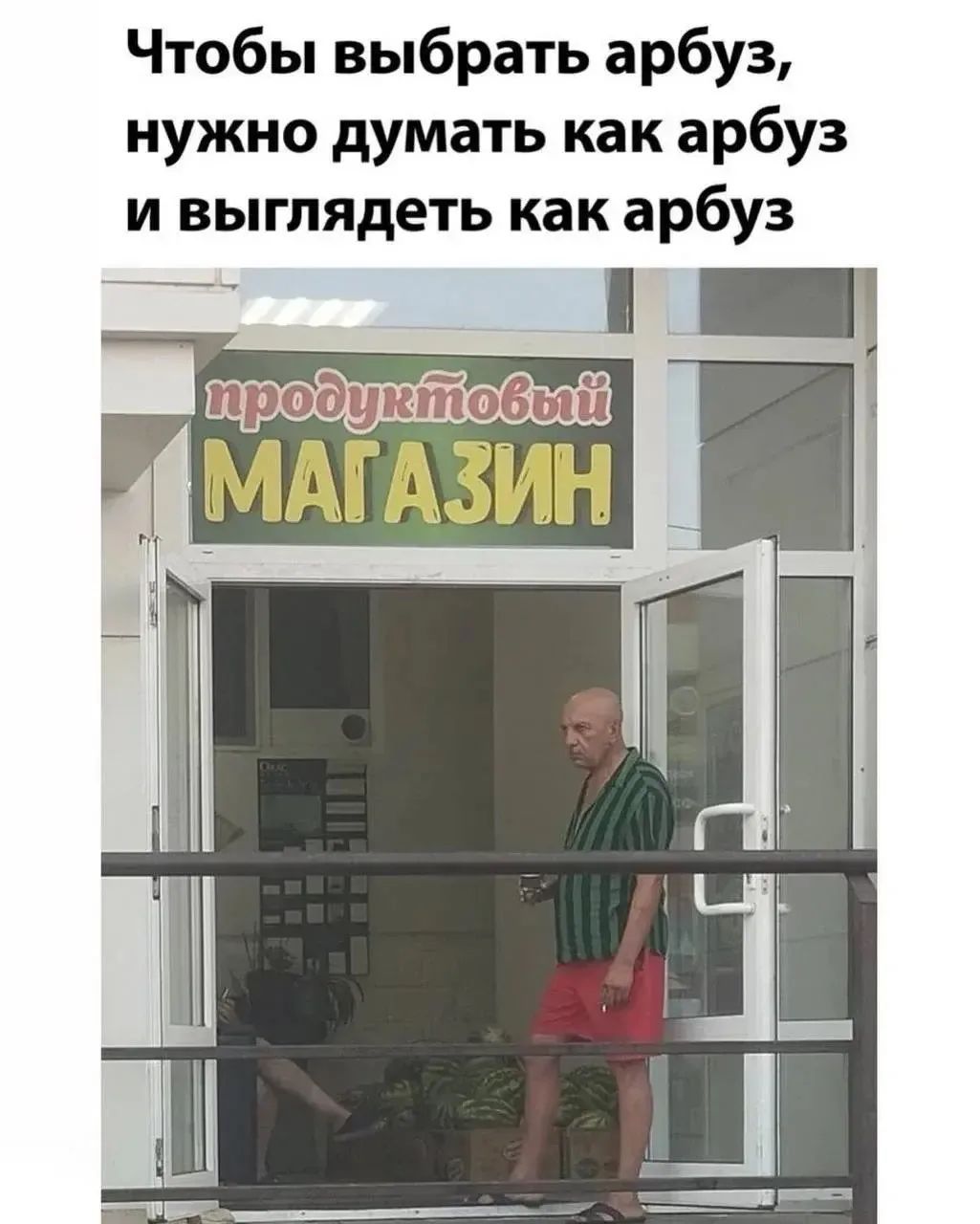 Чтобы выбрать арбуз, нужно думать как арбуз и выглядеть как арбуз. продуктовый МАГАЗИН