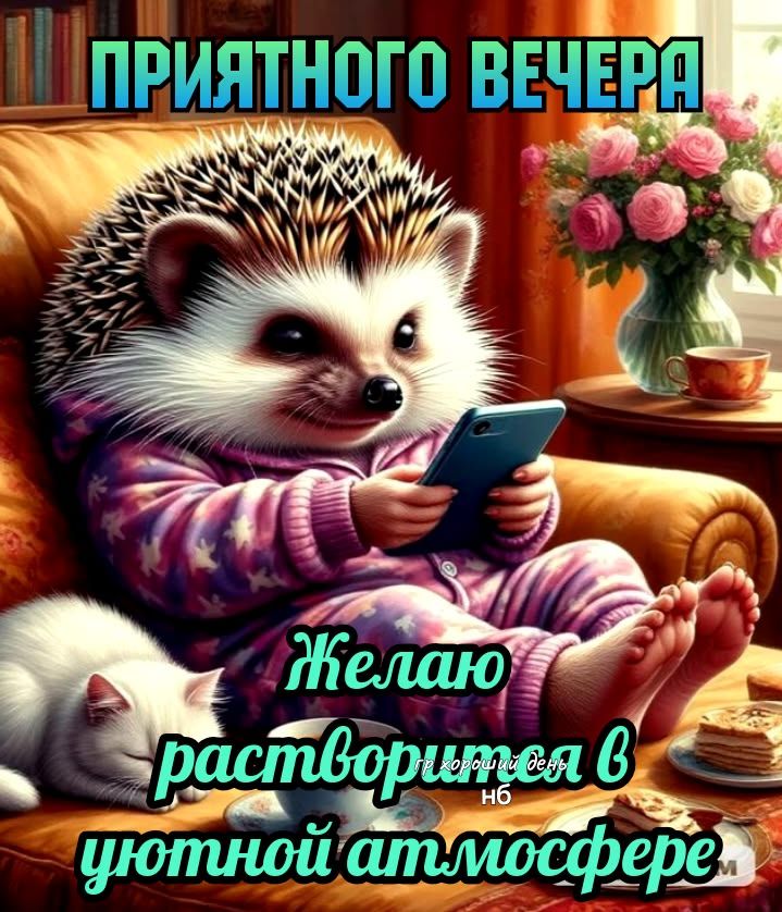 ПРИЯТНОГО ВЕЧЕРА Желаю раствориться в уютной атмосфере гр хороший день нб