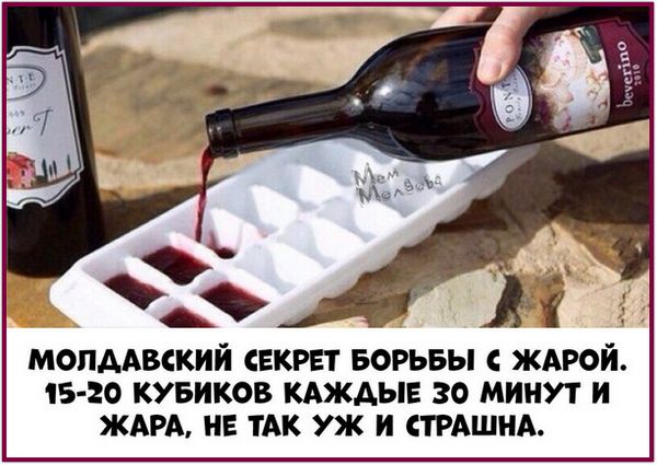 МОЛДАВСКИЙ СЕКРЕТ БОРЬБЫ С ЖАРОЙ. 15-20 КУБИКОВ КАЖДЫЕ 30 МИНУТ И ЖАРА, НЕ ТАК УЖ И СТРАШНА.