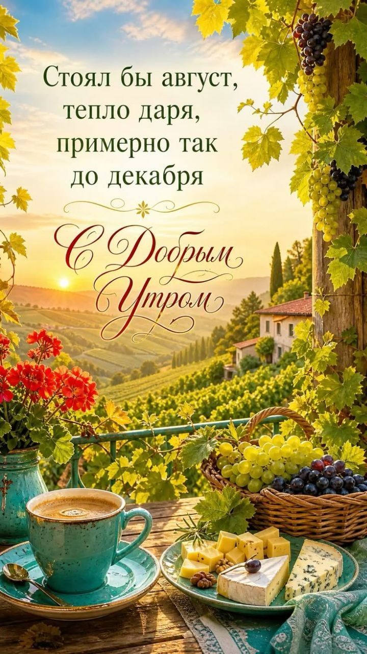 Стоял бы август, тепло даря, примерно так до декабря. С добрым утром
