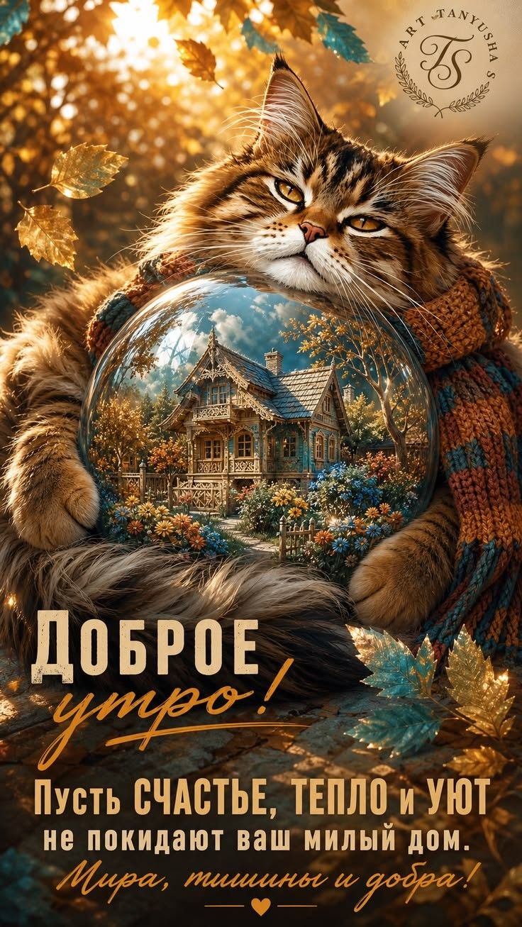 Доброе утро! Пусть счастье, тепло и уют не покидают ваш милый дом. Мира, тишины и добра!