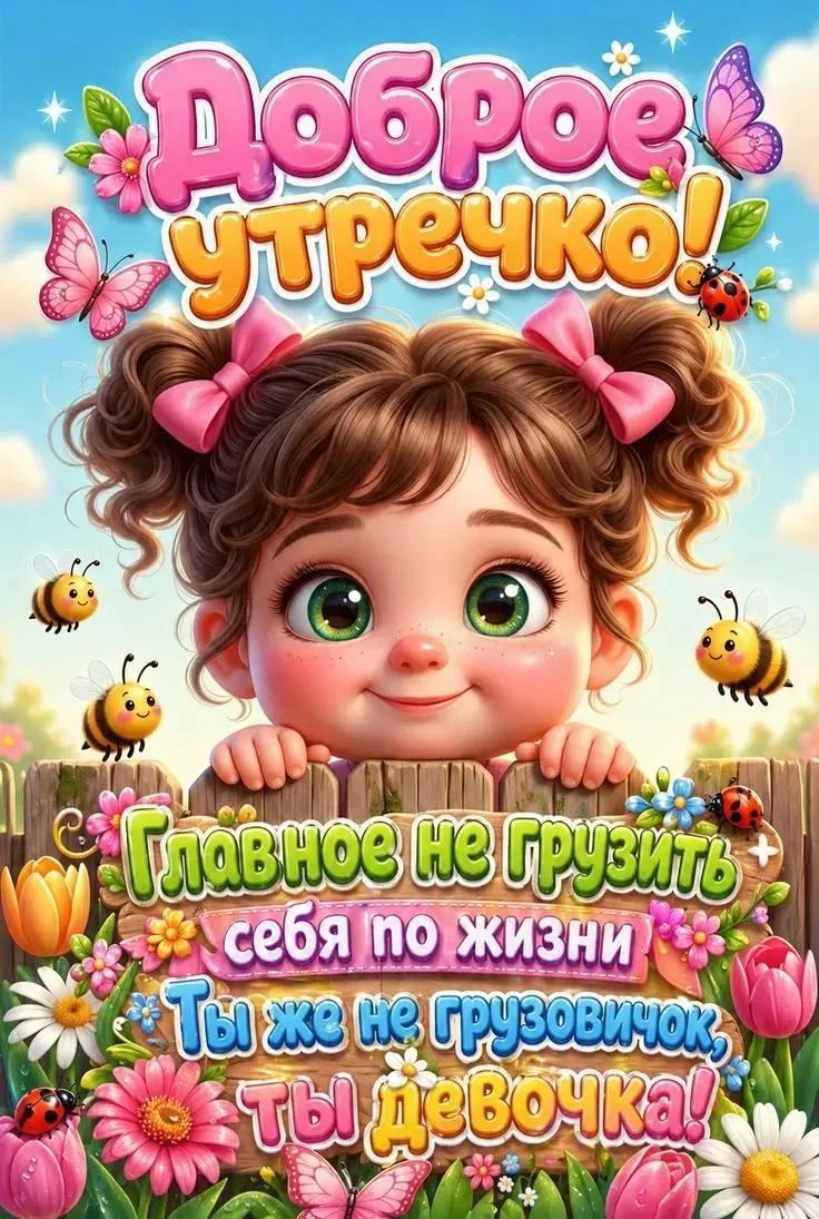 Доброе утречко! Главное не грузить себя по жизни. Ты же не грузовичок, ты девочка!