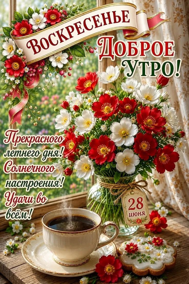 ВОСКРЕСЕНЬЕ ДОБРОЕ УТРО! Прекрасного летнего дня! Солнечного настроения! Удачи во всём! 28 ИЮНЯ