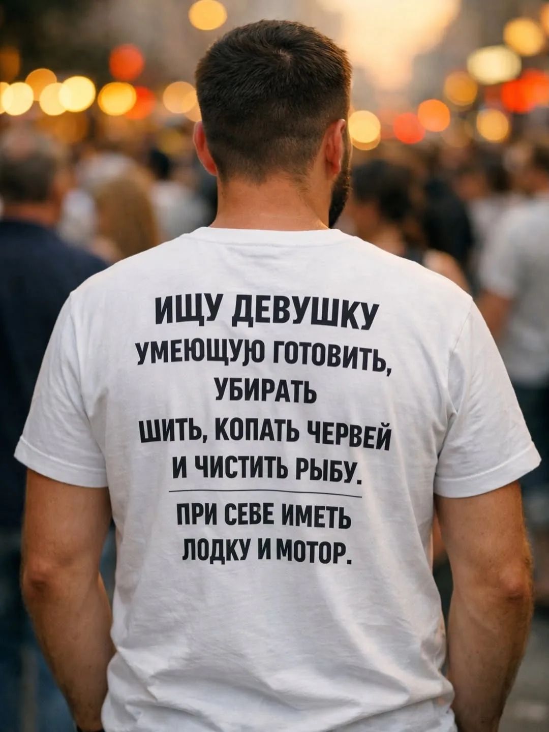 ИЩУ ДЕВУШКУ УМЕЮЩУЮ ГОТОВИТЬ, УБИРАТЬ ШИТЬ, КОПАТЬ ЧЕРВЕЙ И ЧИСТИТЬ РЫБУ. ПРИ СЕБЕ ИМЕТЬ ЛОДКУ И МОТОР.