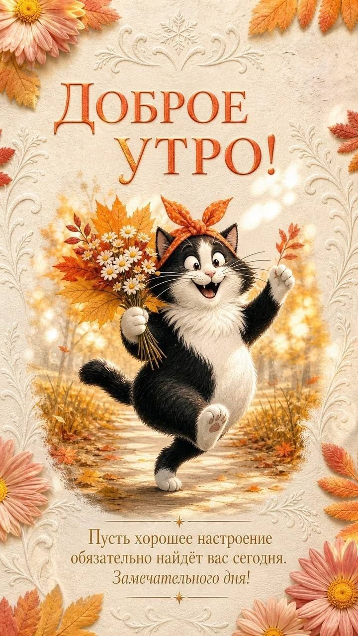 Доброе утро! Пусть хорошее настроение обязательно найдёт вас сегодня. Замечательного дня!