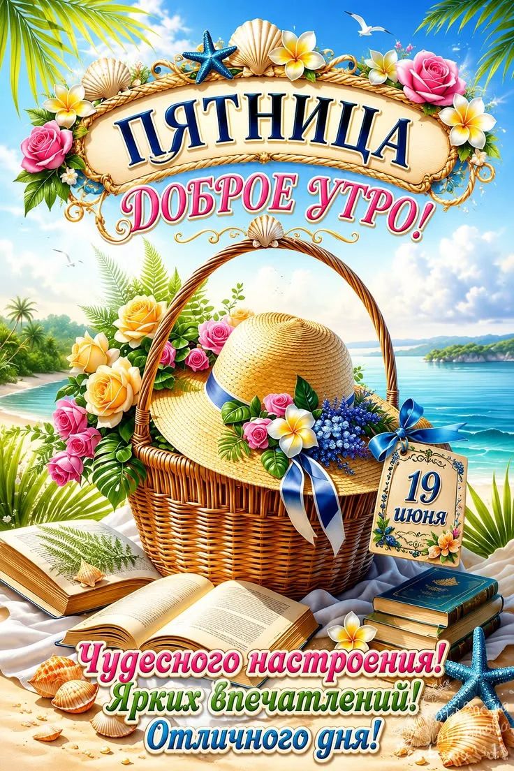 ПЯТНИЦА ДОБРОЕ УТРО! 19 ИЮНЯ Чудесного настроения! Ярких впечатлений! Отличного дня!