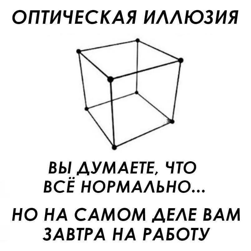 ОПТИЧЕСКАЯ ИЛЛЮЗИЯ ВЫ ДУМАЕТЕ, ЧТО ВСЁ НОРМАЛЬНО... НО НА САМОМ ДЕЛЕ ВАМ ЗАВТРА НА РАБОТУ