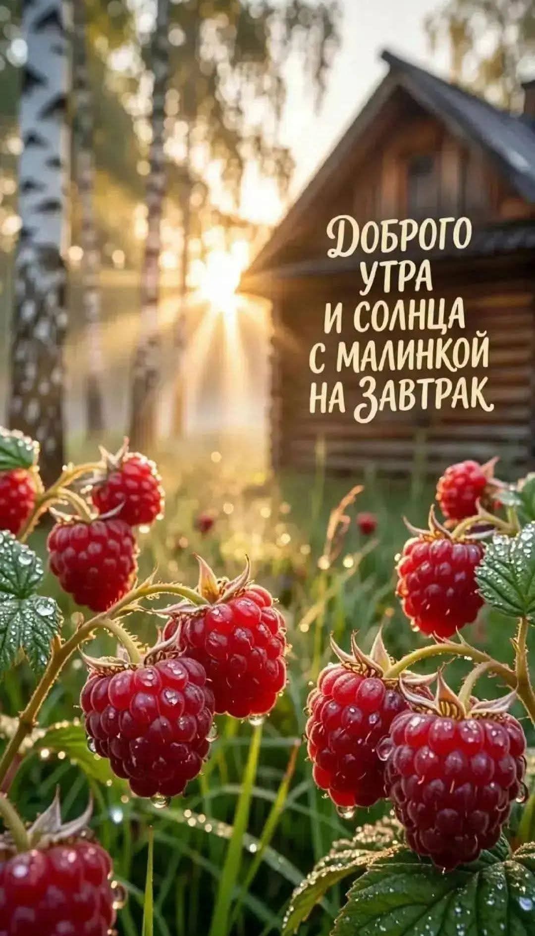 Доброго утра и солнца с малинкой на завтрак