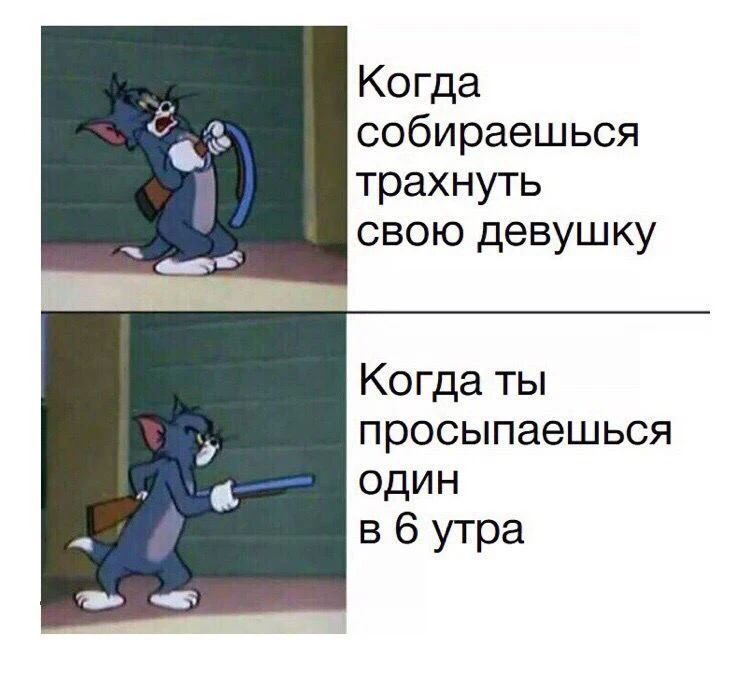 Когда собираешься трахнуть свою девушку. Когда ты просыпаешься один в 6 утра