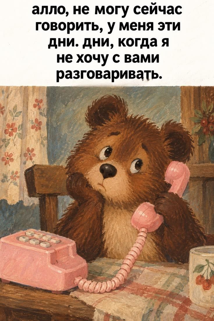 алло, не могу сейчас говорить, у меня эти дни. дни, когда я не хочу с вами разговаривать.