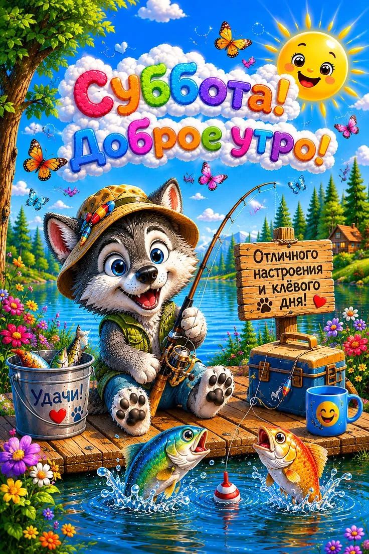 Суббота! Доброе утро! Отличного настроения и клёвого дня! Удачи!