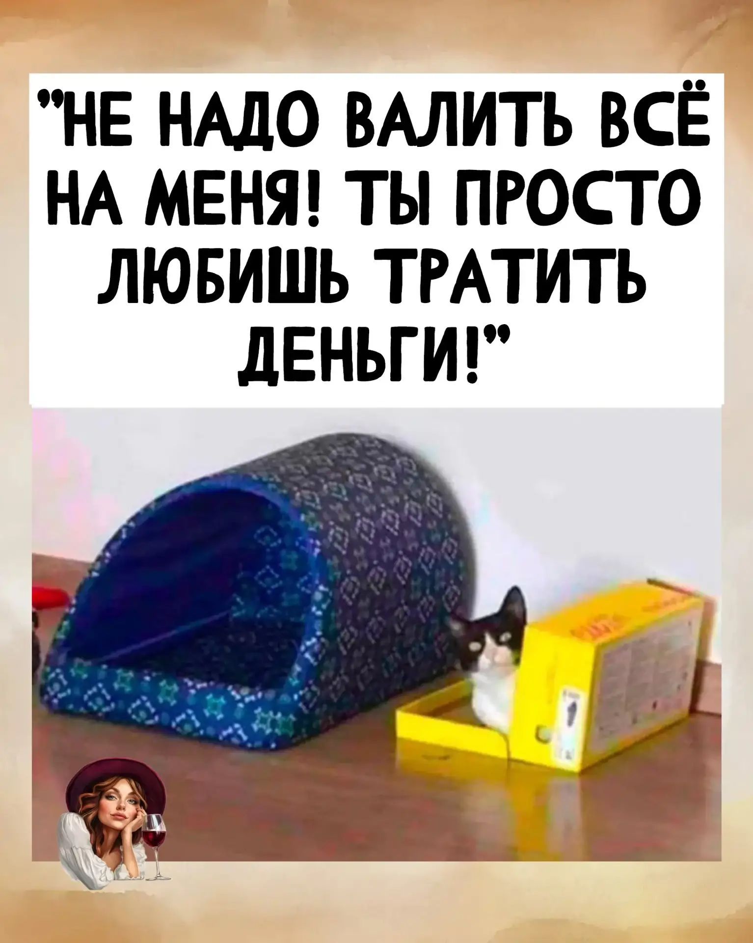 НЕ НАДО ВАЛИТЬ ВСЁ НА МЕНЯ! ТЫ ПРОСТО ЛЮБИШЬ ТРАТИТЬ ДЕНЬГИ!