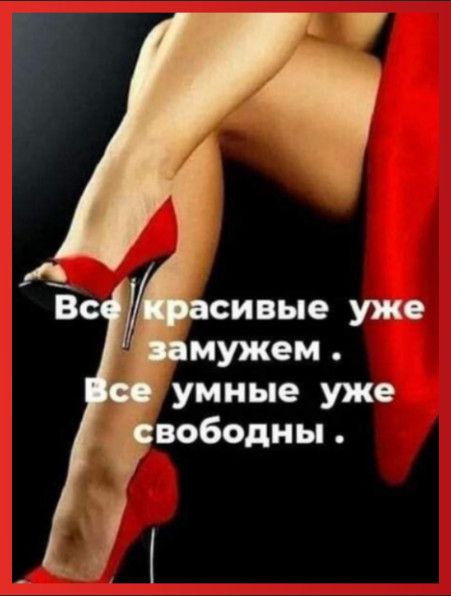 Все красивые уже замужем. Все умные уже свободны.