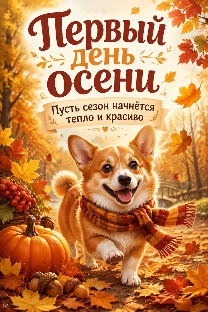 Первый день осени. Пусть сезон начнётся тепло и красиво