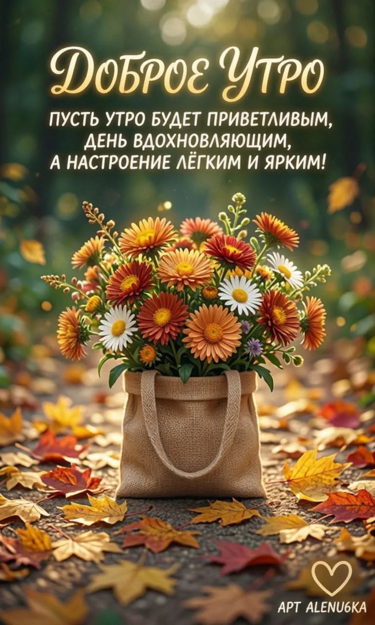 Доброе утро. Пусть утро будет приветливым, день вдохновляющим, а настроение лёгким и ярким! АРТ ALENU6KA