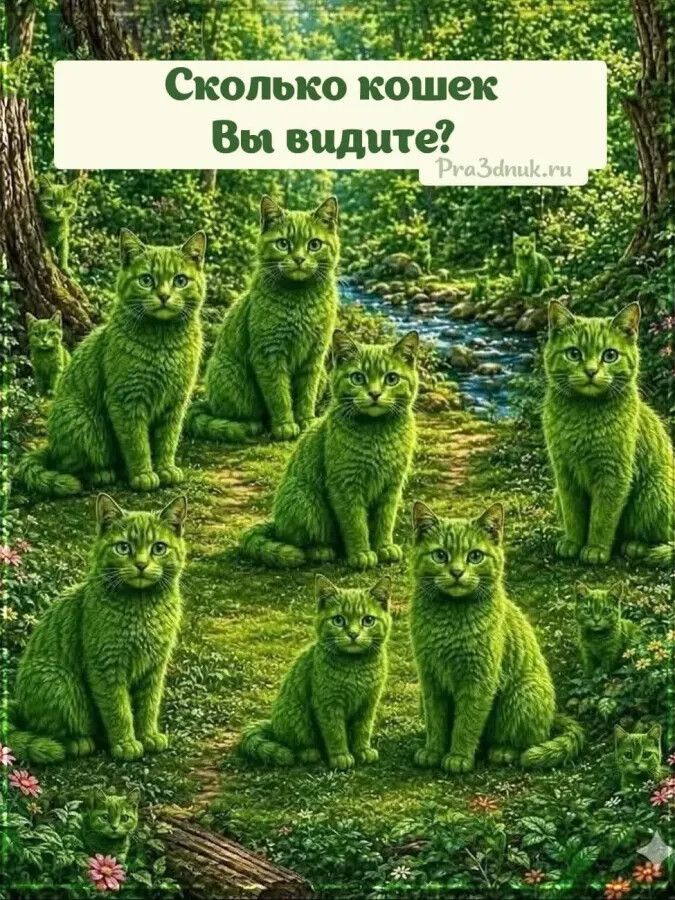 Сколько кошек вы видите?