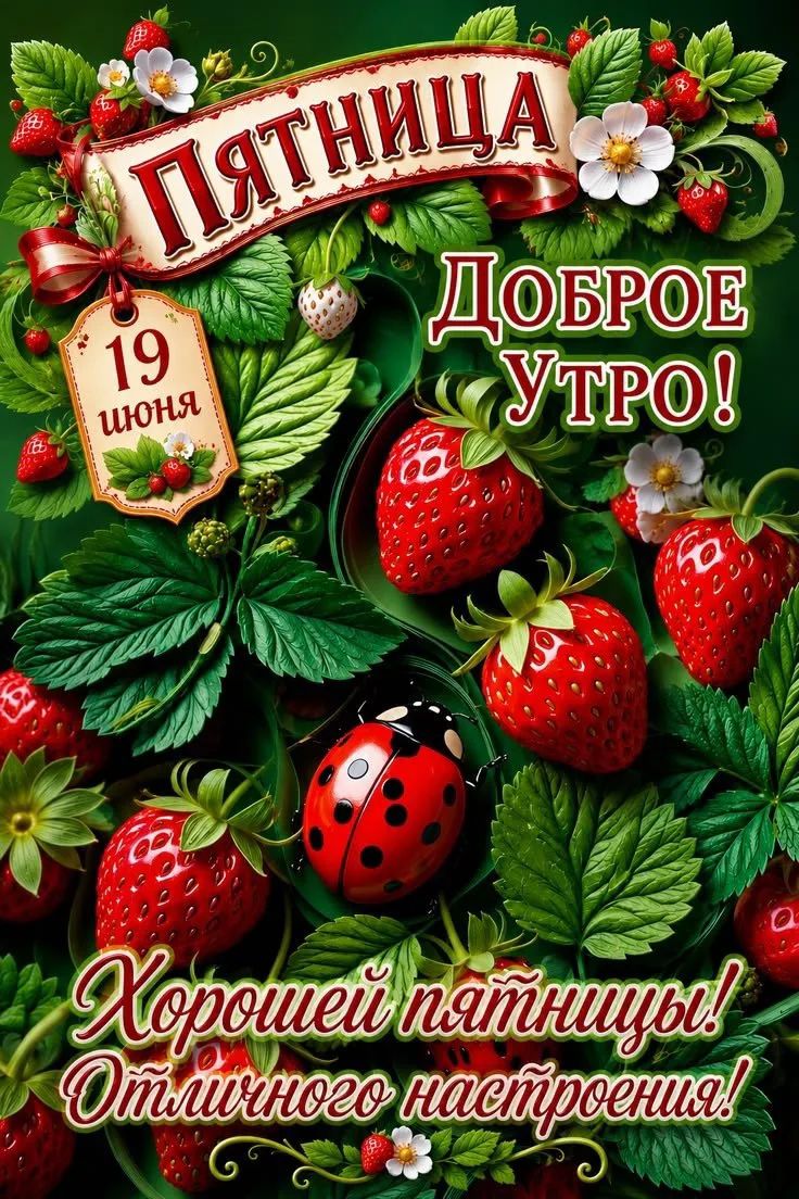 ПЯТНИЦА 19 ИЮНЯ ДОБРОЕ УТРО! Хорошей пятницы! Отличного настроения!