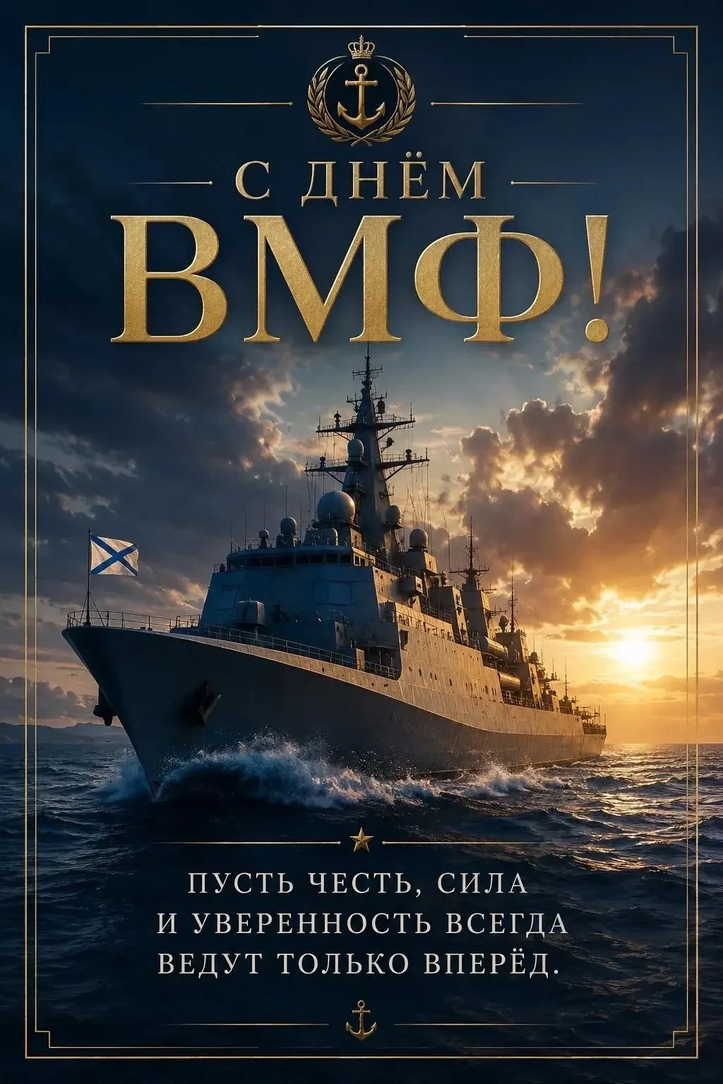 С ДНЁМ ВМФ! ПУСТЬ ЧЕСТЬ, СИЛА И УВЕРЕННОСТЬ ВСЕГДА ВЕДУТ ТОЛЬКО ВПЕРЁД.