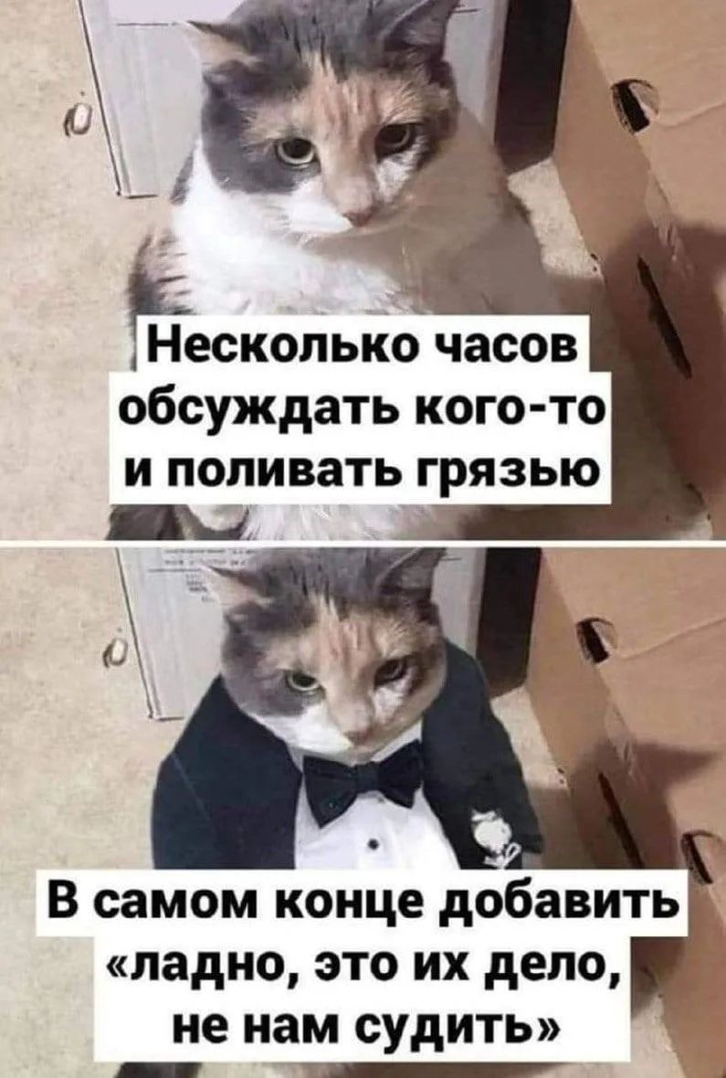 Несколько часов обсуждать кого-то и поливать грязью. В самом конце добавить «ладно, это их дело, не нам судить»