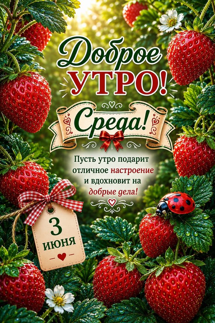 Доброе Утро! Среда! Пусть утро подарит отличное настроение и вдохновит на добрые дела! 3 Июня