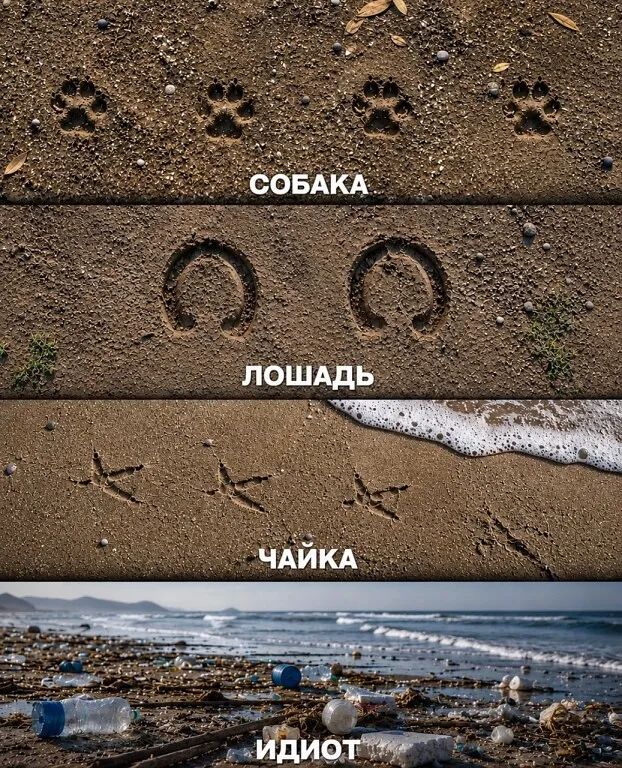 СОБАКА ЛОШАДЬ ЧАЙКА ИДИОТ