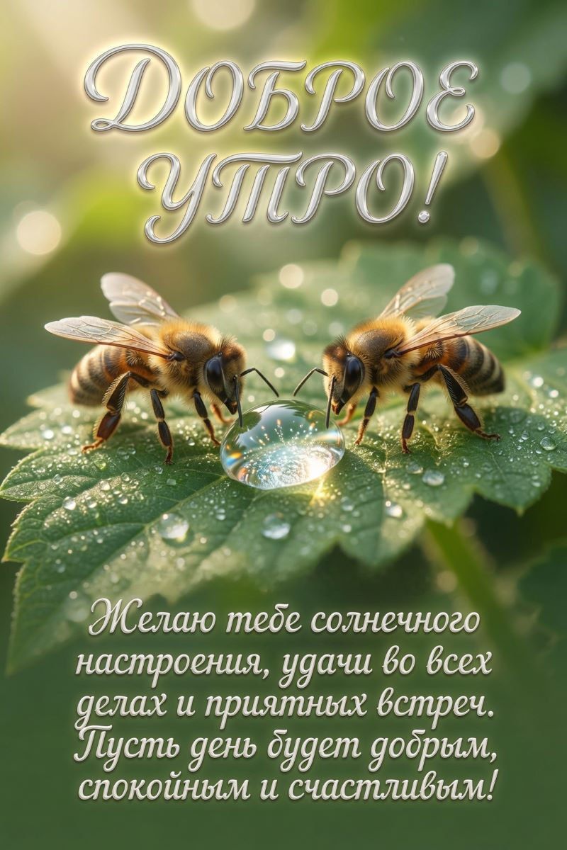 ДОБРОЕ УТРО! Желаю тебе солнечного настроения, удачи во всех делах и приятных встреч. Пусть день будет добрым, спокойным и счастливым!