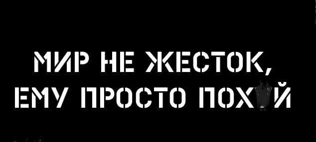 МИР НЕ ЖЕСТОК, ЕМУ ПРОСТО ПОХ*Й