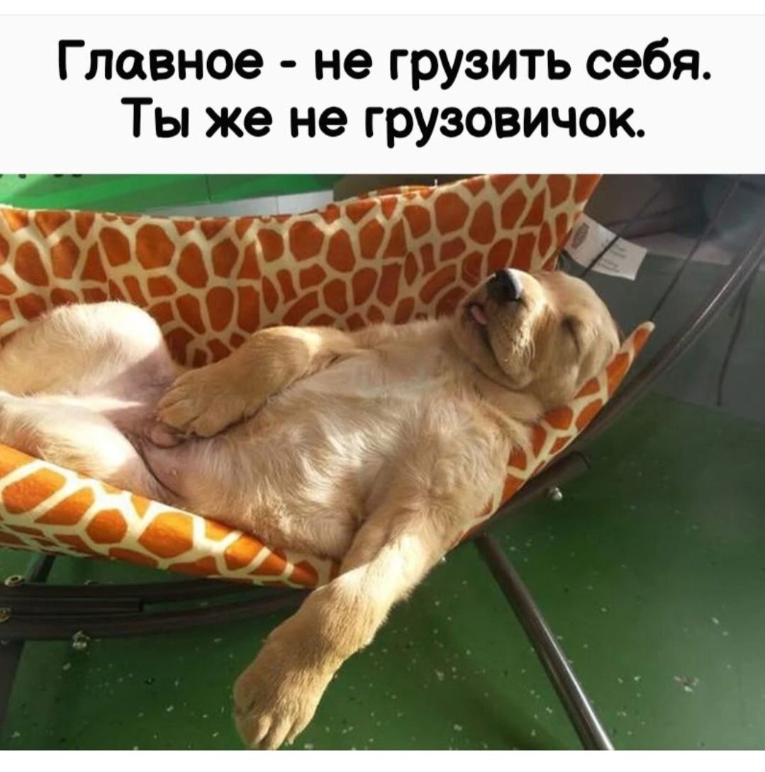 Главное - не грузить себя. Ты же не грузовичок.