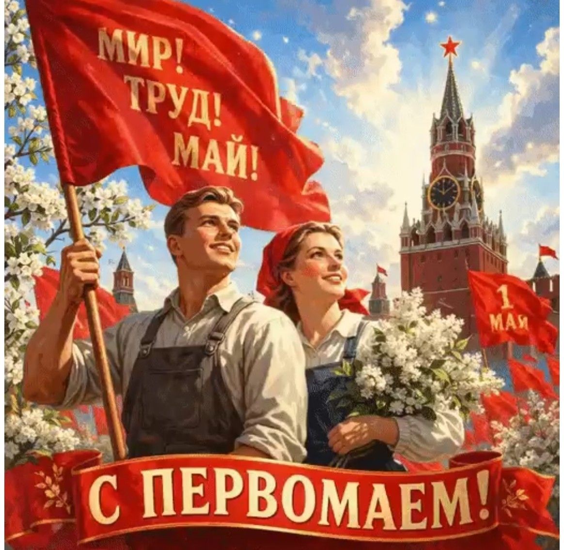 МИР! ТРУД! МАЙ! 1 МАЯ С ПЕРВОМАЕМ!