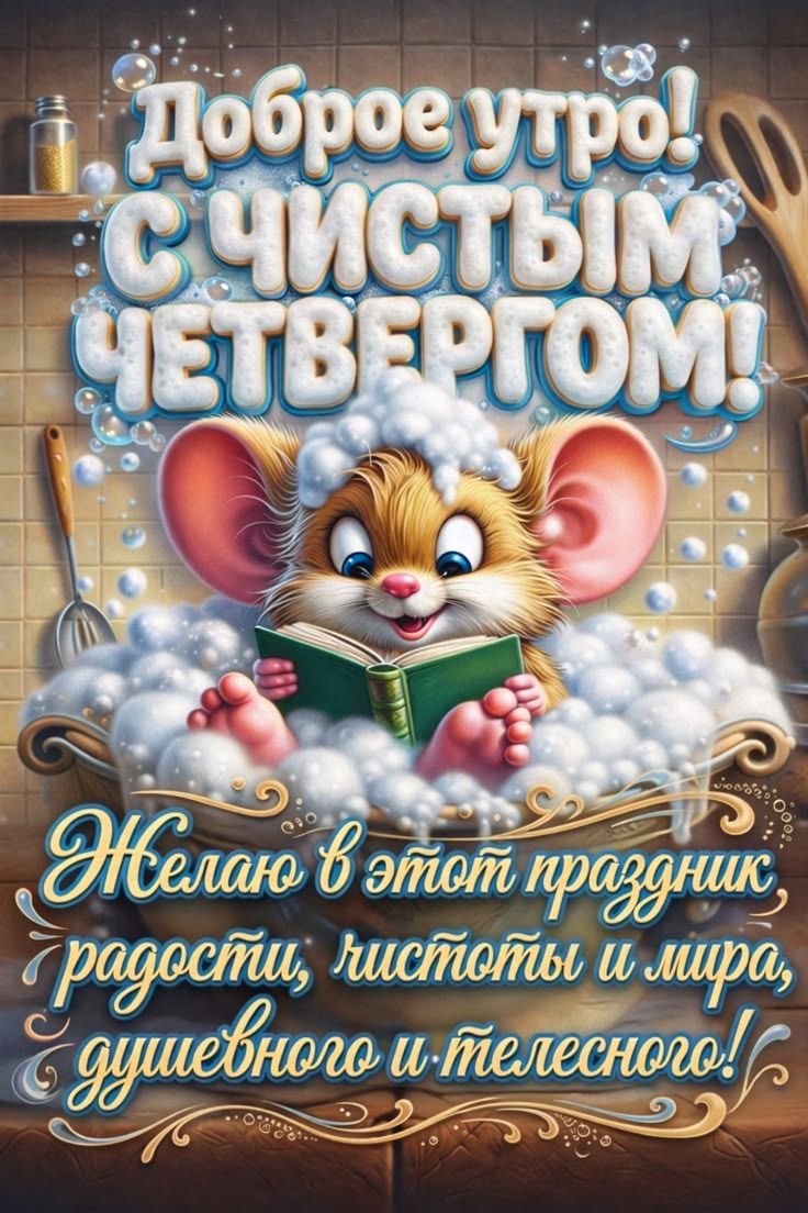 Доброе утро! С Чистым Четвергом! Желаю в этот праздник радости, чистоты и мира, душевного и телесного!