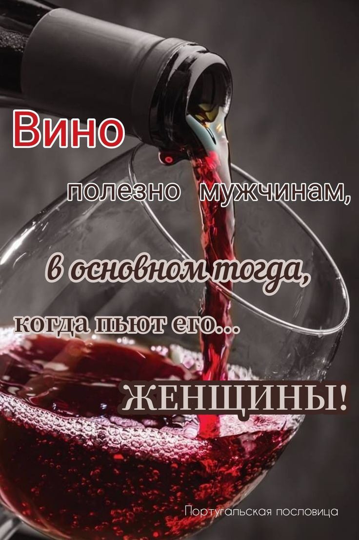 Вино полезно мужчинам, в основном тогда, когда пьют его... ЖЕНЩИНЫ! Португальская пословица