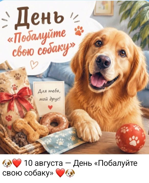 День «Побалуйте свою собаку» Для тебя, мой друг! 10 августа — День «Побалуйте свою собаку»