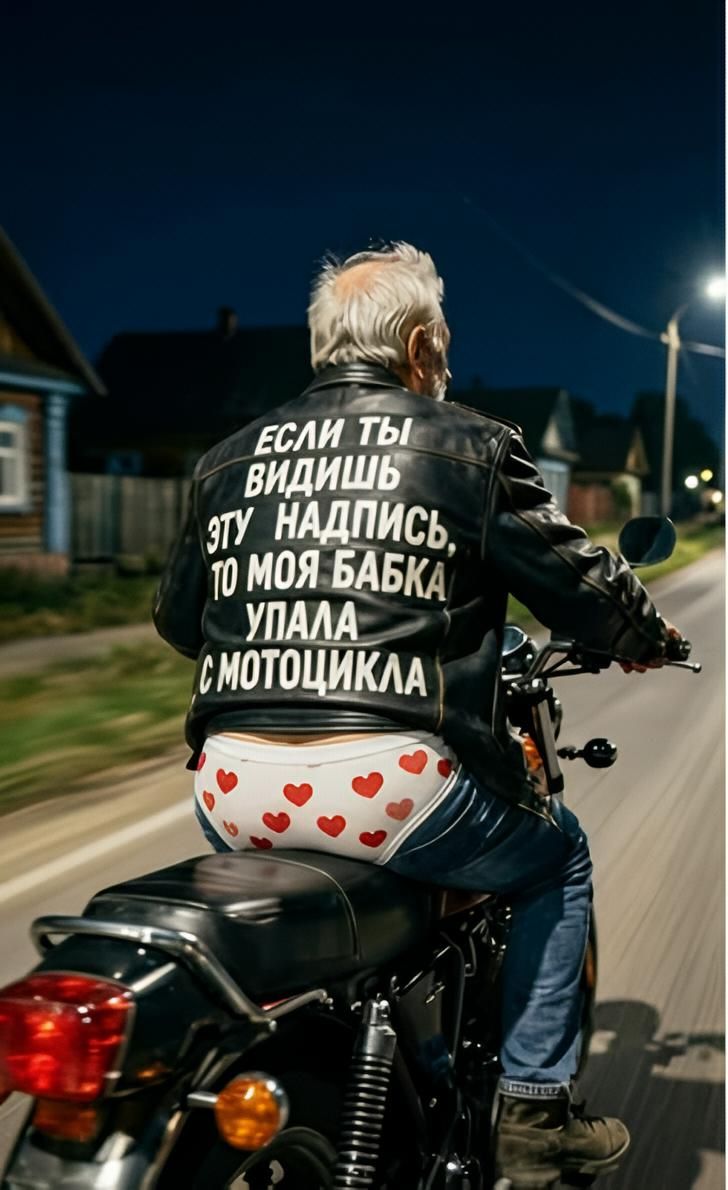 ЕСЛИ ТЫ ВИДИШЬ ЭТУ НАДПИСЬ, ТО МОЯ БАБКА УПАЛА С МОТОЦИКЛА
