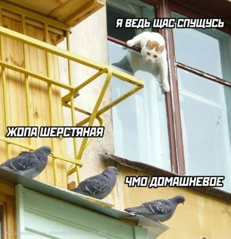 Я ведь щас спущусь, жопа шерстяная, чмо домашнее