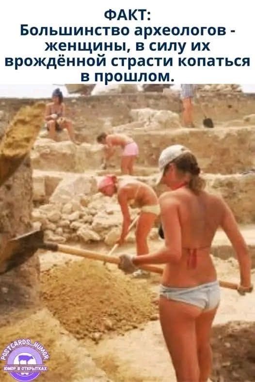 ФАКТ: Большинство археологов - женщины, в силу их врождённой страсти копаться в прошлом.