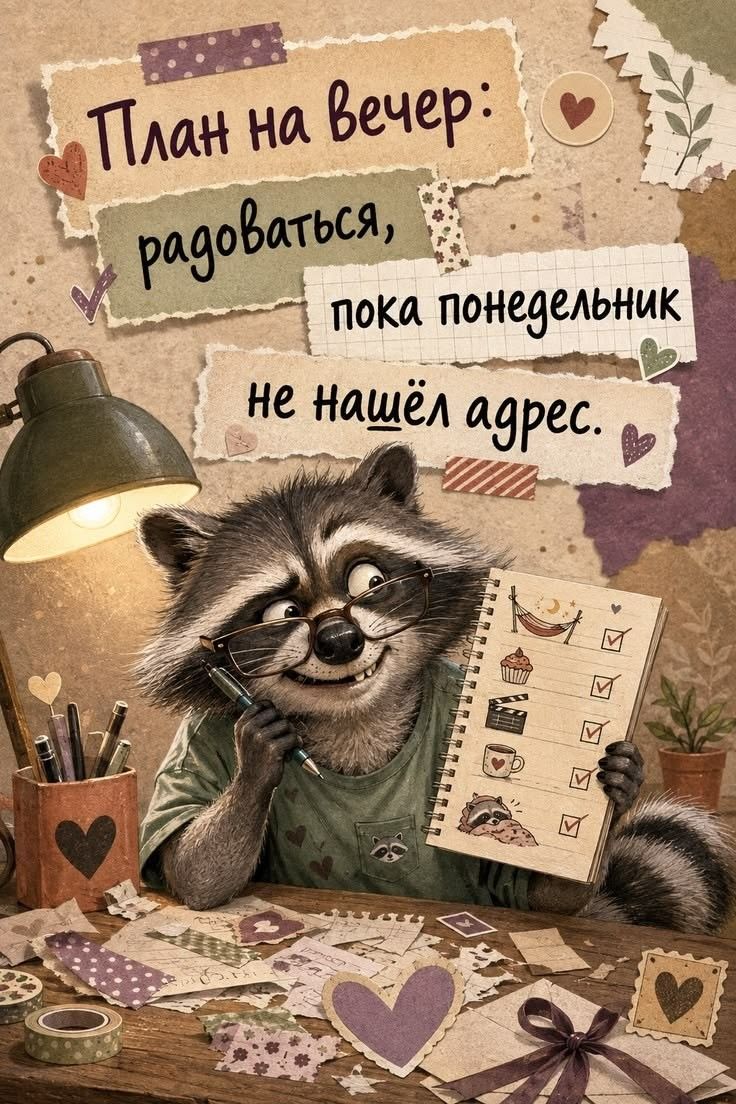 План на вечер: радоваться, пока понедельник не нашёл адрес.