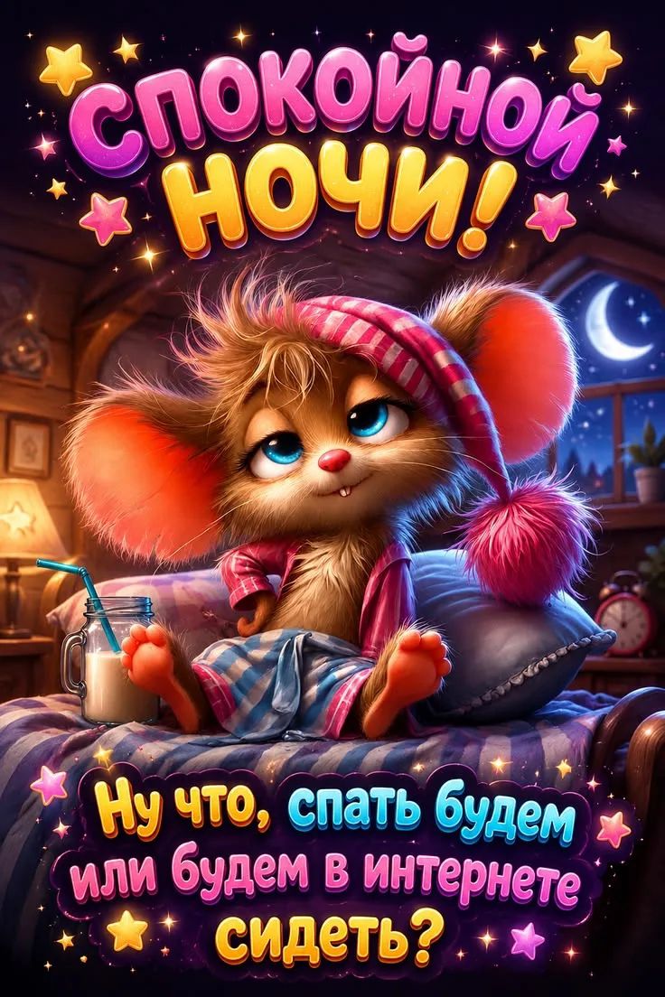Спокойной ночи! Ну что, спать будем или будем в интернете сидеть?