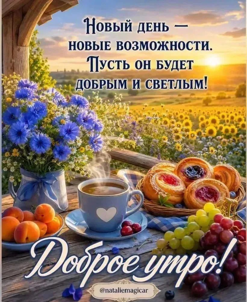Новый день — новые возможности. Пусть он будет добрым и светлым! Доброе утро!
