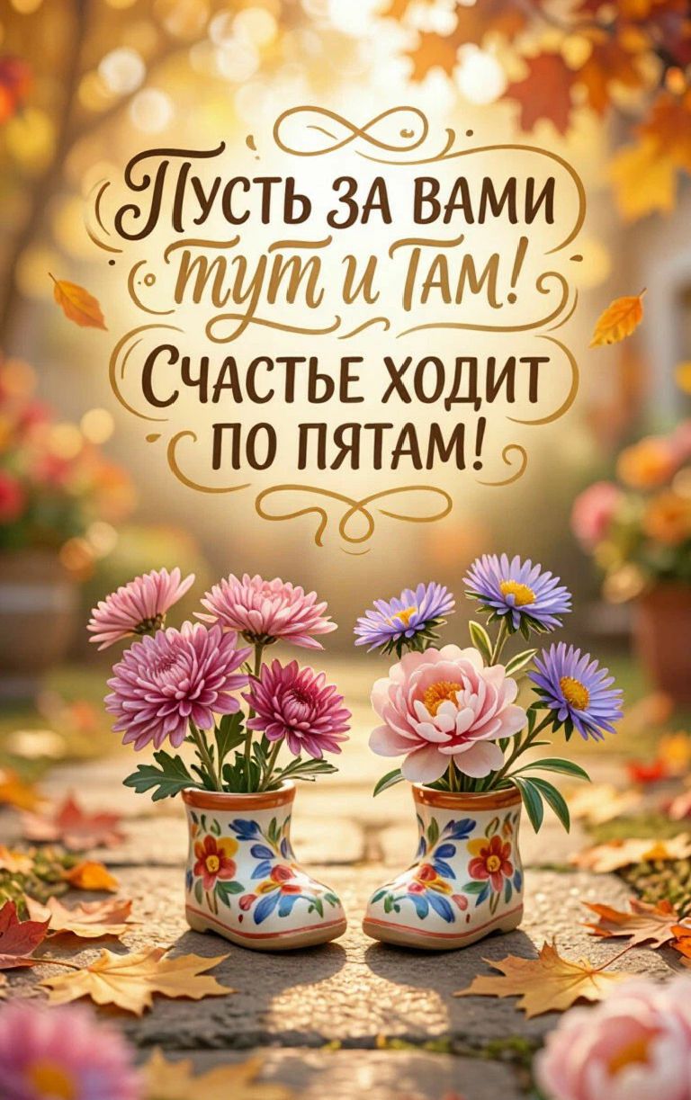 Пусть за вами тут и там! Счастье ходит по пятам!