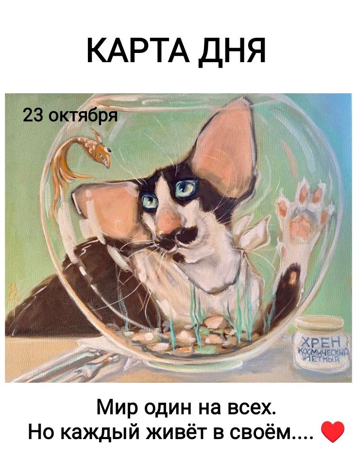 КАРТА ДНЯ 23 октября Мир один на всех. Но каждый живёт в своём....