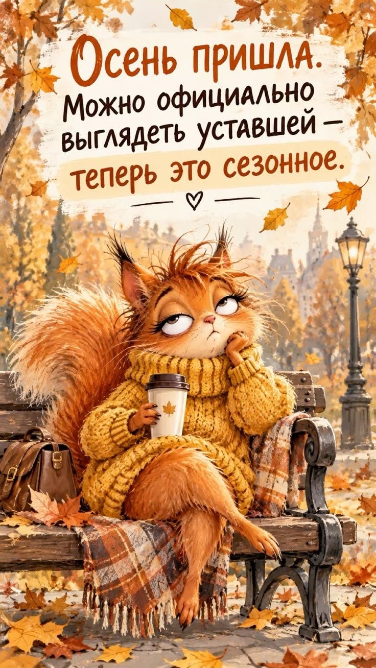 Осень пришла. Можно официально выглядеть уставшей — теперь это сезонное.