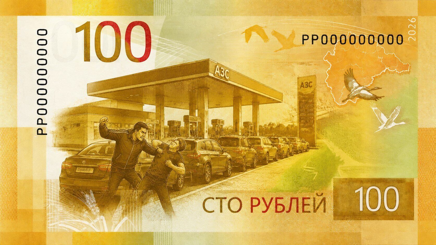 100 СТО РУБЛЕЙ АЗС PP000000000 2026