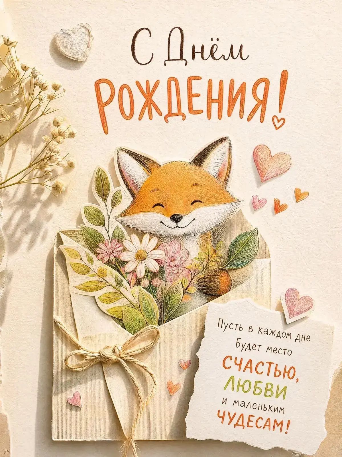 С Днём Рождения! Пусть в каждом дне будет место счастью, любви и маленьким чудесам!