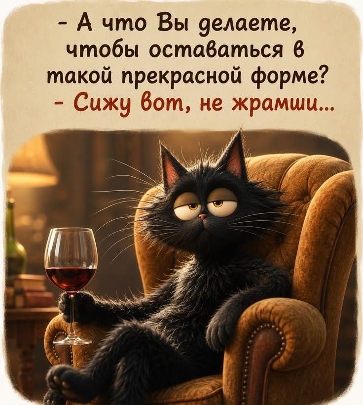 - А что Вы делаете, чтобы оставаться в такой прекрасной форме? - Сижу вот, не жрамши...