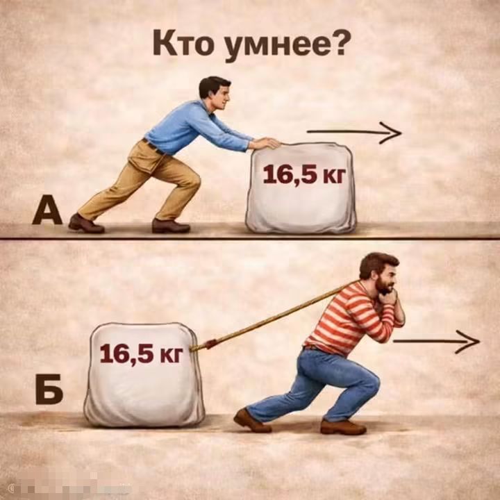 Кто умнее? А 16,5 кг. Б 16,5 кг.